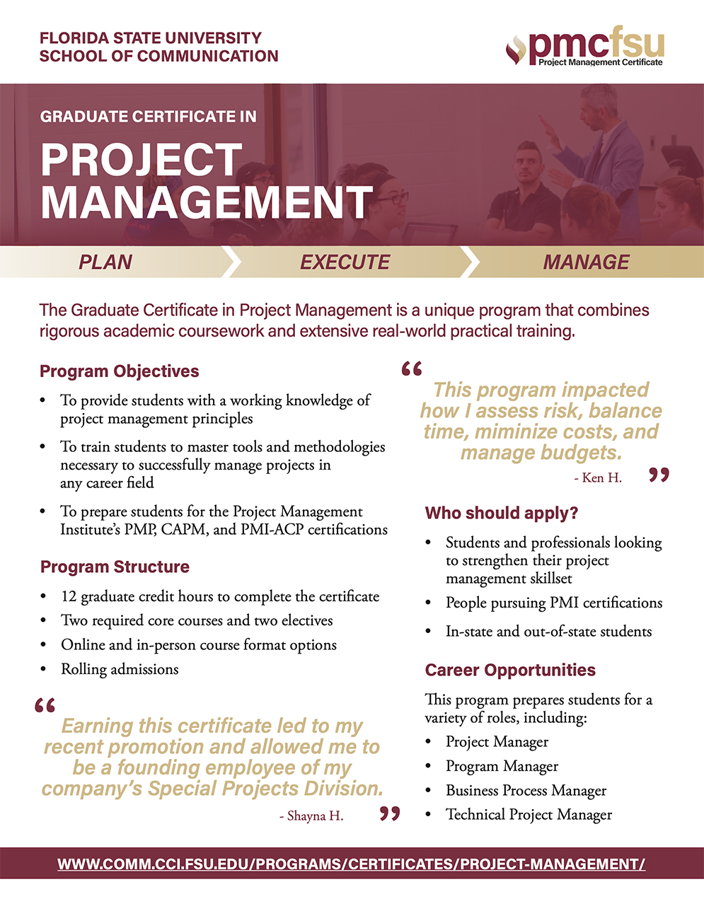 Online Project Management Master's Degree & Certificate (and On Campus)